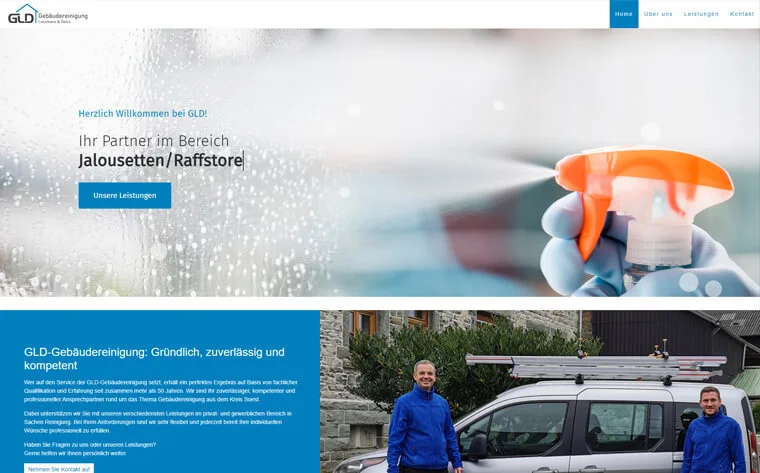 Bilder der Kundenwebsite Gebäudereinigung-GLD