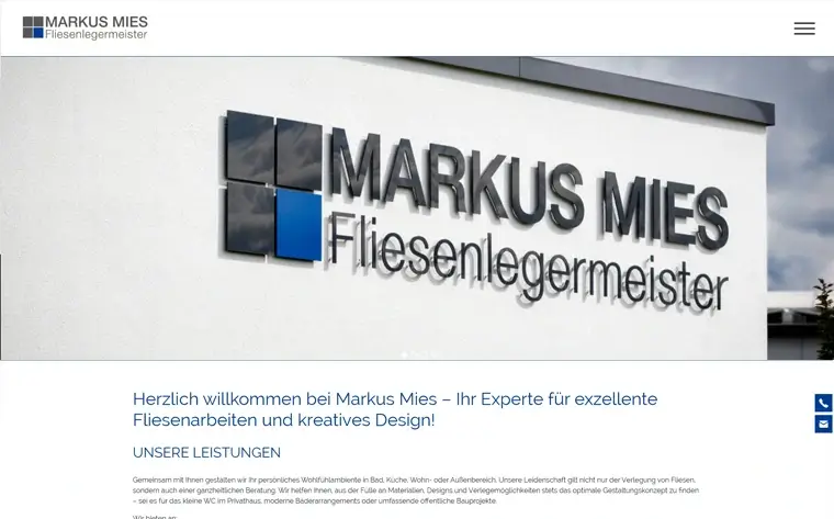 Bilder der Kundenwebsite Fliesenlegermeister Markus Mies